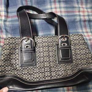 Coach Mini C Black & Gray Tote (Vintage Soho)